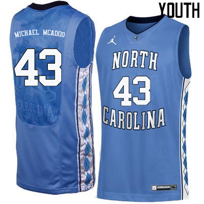 Youth North Carolina Tar Heels #43 James Michael McAdoo College Basketball Jerseys Sale-Blue